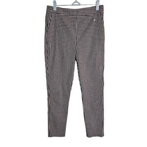 Lucy Wang Versatile Monochromatic Black & White Checkered Cropped Pants Medium